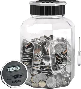 Extra Large Piggy Bank for Adults and Kids, Digital Coin Counting Jar with LCD Counter, 2.4L Capacity, Extra Large Coin Counting Jar, Displays Total Amount money saving box