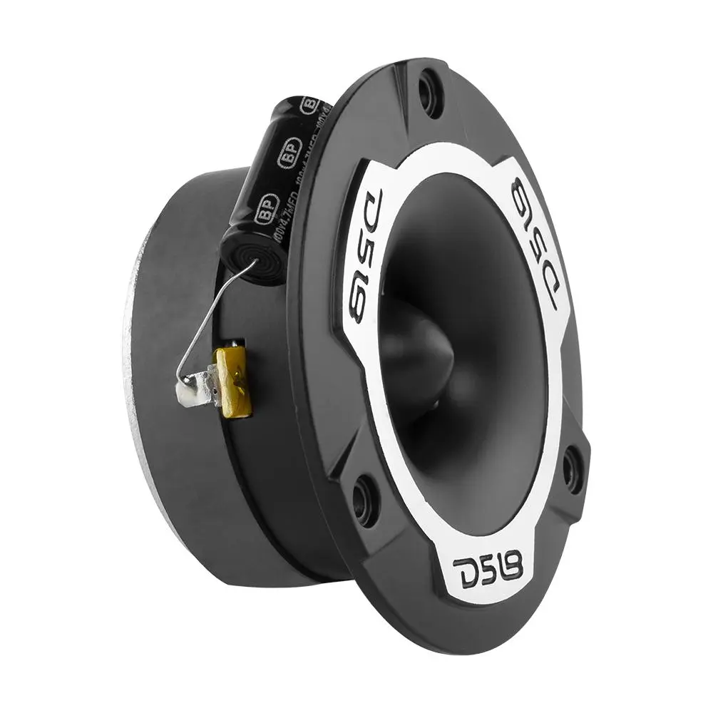 DS18 DS-PRO-TWX1 PRO 1-Inch VC Aluminum Super Bullet Tweeter - 240 W Max Power, 4-Ohm, Silver/Black Car Stereo Component, 2.76 Inch Front Mount Baffle Cutout, High Power Car Audio Sound Upgrade Part