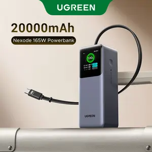 UGREEN Nexode Power Bank 20000mAh 165W with Built-in Retractable USB C Cable Laptop Travel Portable Charger, 100W Input, Fast Charging for MacBook Pro/Air/iPhone 17 16/iPad Pro/Galaxy S25 Ultra/Dell/HP and More ,Tiktokshopstockup