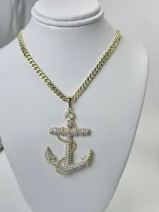 Nautical Theme Metal-Coated Elegant Anchor Pendant Necklace, 23-in Costume Jewelry Accessory