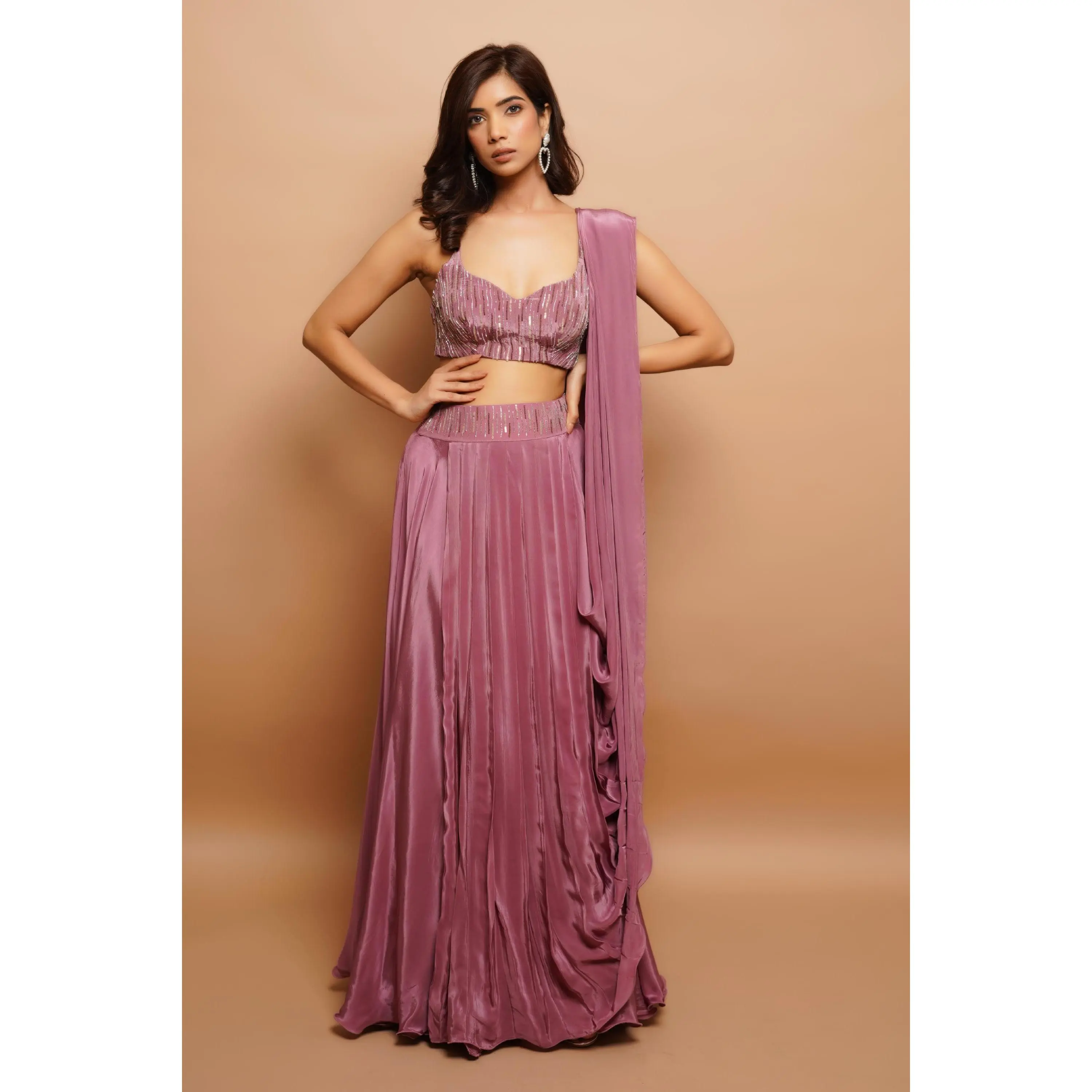 Onion Pink Lehenga Set (Set Of 2)