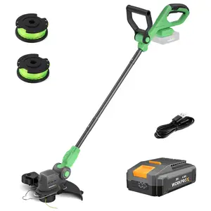 #Summervibes WORKPROX 12inch 20V String Trimmer, 4.0Ah Li-Ion Battery Powered Grass Cutter with Auto Line Feed, 2 in 1 Lawn Edger and Weed Trimmer with 2Pcs Grass Trimmer Spool Line