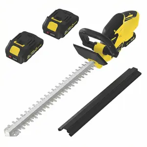 22.4" Cordless Hedge Trimmer, 20V Electric Bush Cutter with Dual-Action Blade, Brushless Motor, 2x 2.0Ah Batteries, 3000 SPM for Garden & Lawn Trimming