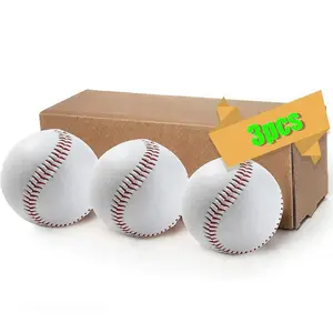 3baseballs 9-inch interval training baseball, hand-sewn soft baseball, indoor entertainment use, suitable for beginners and competition training baseball. Suitable for hitting, soft throwing, hitting, defending, pitching and other purposes!