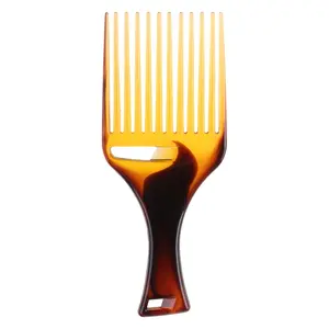 Afro Hair Pick Comb Smooth Fork Combs Lightweight Plastic African Styling Tool for Men and Women