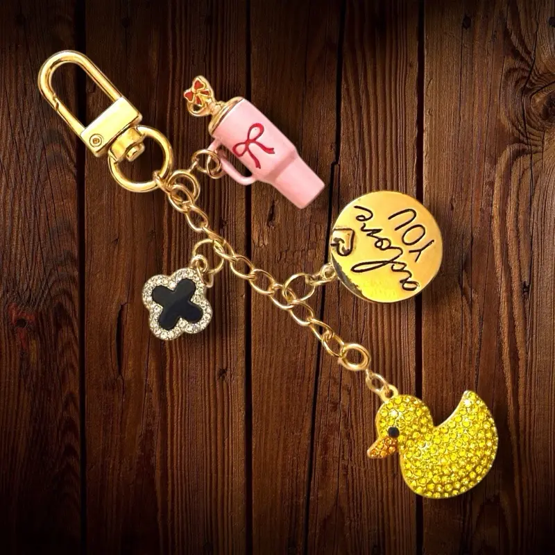 Lucky Duck Cheer Backpack Charm - Purae Charms - Lucky Duck - Four Leaf Clover - Adore You
