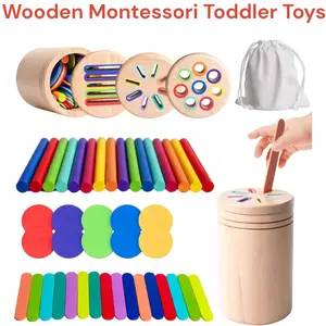 Wooden Montessori Toddler Toys, Educational Color Sorting Sensory Toy for Toddlers Birthday Gift Father Day Gift