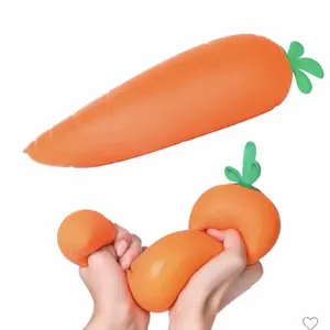 JUMBO -SUPER SOFT -Squishy Squishies Sqeezy FOOD CARROT Stick Sensory Viral Toy