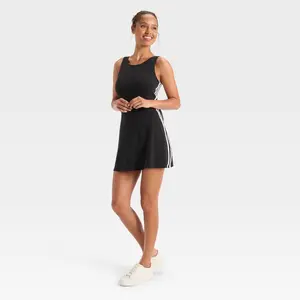 Women's Knit Sporty Contrast Active Dress - JoyLab Black XS