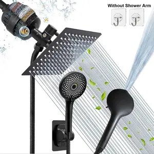 Filtered Shower Head 20 Stage Shower Filter 8″ Rain Shower Head with Handheld Showerhead Combo for Hard Water Detachable 4 Modes High Pressure Shower with 78" Stainless Steel Hose & Holder,Complete Installation Package