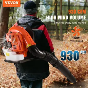 VEVOR Backpack Leaf Blower, TikTokShopBlackFriday, 52CC 2-Cycle Leaf Blower with 1.37L Fuel Tank, 480CFM Air Volume 175MPH Speed, Ideal for Lawn Care, Leaf Cleaning, and Snow Removal