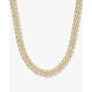 Women's Iced Out Cuban Link Chain 8mm - Gold Women's Iced Out Cuban Link Chain 8mm - Gold