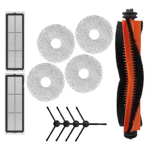 HOME TIMES 11 Pieces Vacuum Accessories Vacuum Cleaning Kit Replacement Parts Vacuum Cleaner Kit for Dreame L10s/L10 Ultra/L10s Ultra/L10 Prime Robot Vacuum Cleaner, 1 Main Brush, 4 Mop Pads, 2 Heap Filters, 4 Edge Brushes Set