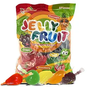 Jelly Fruit, Tiktok Candy Trend Items, Tik Tok Hit or Miss Challenge, Assorted Fruit Shaped Jelly, Strawberry, Mango, Apple, Pineapple, Grape. 9.87oz.