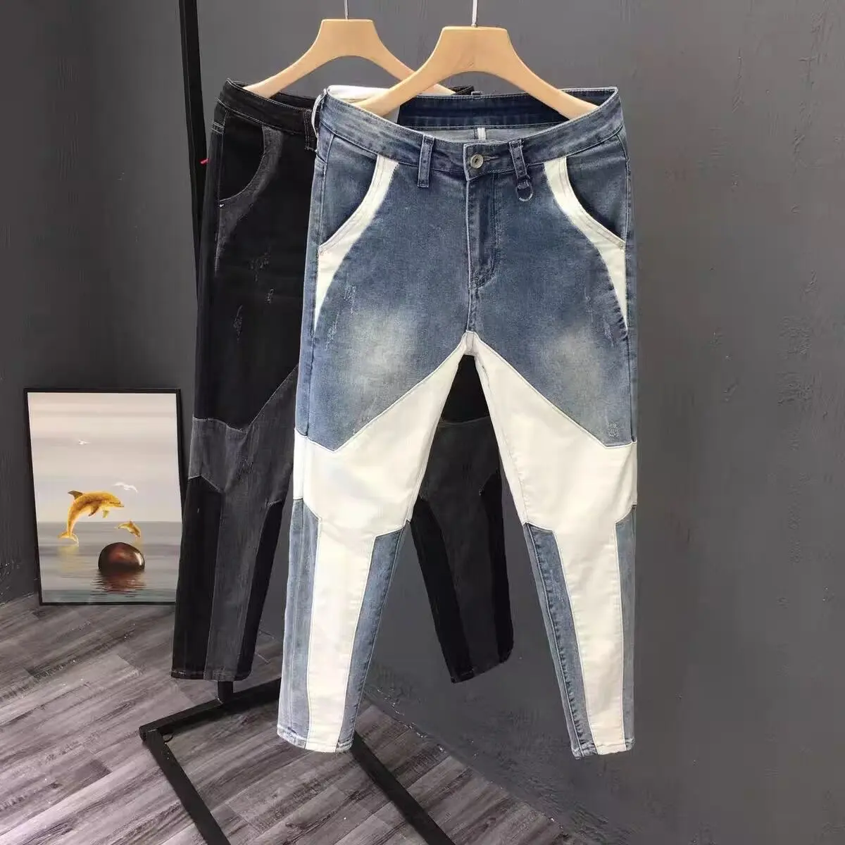 Spring Autumn New Men's Classic Fashion Trend Ripped Jeans Men's Casual Elastic Comfortable Trousers y2k streetwear cargo pants