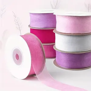 Sheer Ribbon Organza Ribbon 1 Inch X 10 Yards, Sheer Chiffon Ribbon for Gift Wrapping Supplies, Wedding Bouquets, DIY Crafts