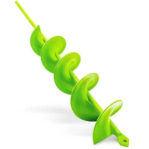 3"x24" Green Extra Long Auger Drill Bit - - Solid Steel Construction - for Deep Tree Planting & Tall Fence Posts - Heavy Duty Garden Earth Drill