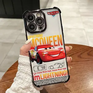 Cartoon Lightning McQueen Phone Case Suitable for iPhone 17 16e 16 15 14 13 12 11 Mini Pro Max Air X XR XSMAX 8 7 Plus Anti Fall Transparent Soft Back Cover