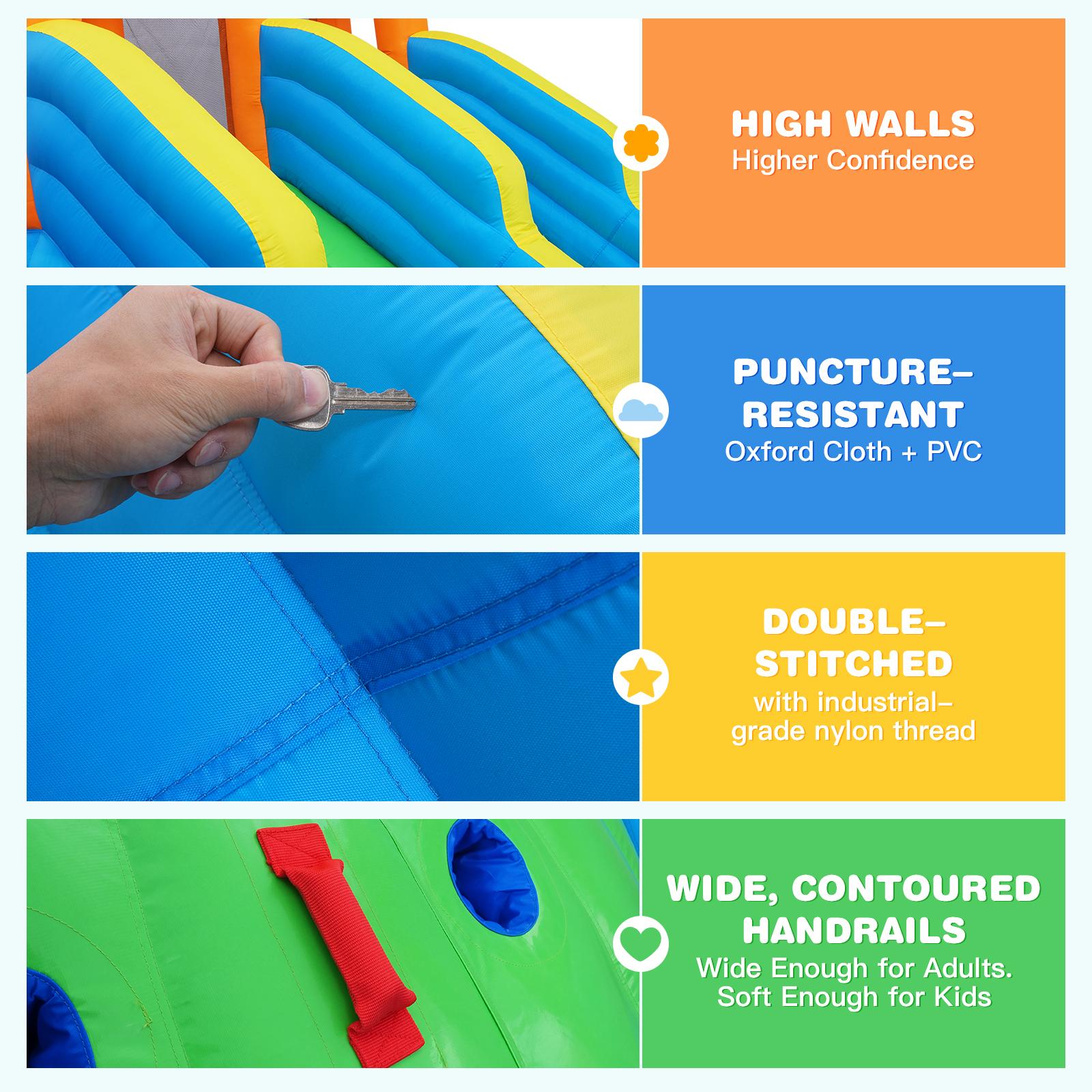 Whubefy Giant Inflatable Water Slide Park for Adults & Kids, 21x17FT Family Water Park with PVC Climbing Wall & Long Double Slide/Splash Pool / 950W Blower, Summer Fun Water Slide for Whole Family,Mothersdaygift,