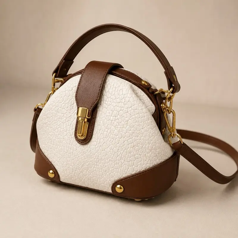 Colorblock Pu Leather Crossbody Bag