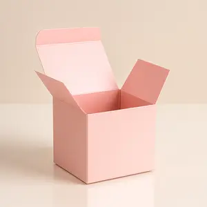 Pink Square Boxes – 3x3x3" Small Folding Carton Packaging for Candles, Jewelry, Skincare, Retail Boxes, Set of 10 Boxes