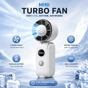 Desktop fan Turbo Table Fan Travel Vacation Essentials for Office 5-Speed Digital Display Low Noise Rechargeable Battery Dual Adjustment Modes Quiet Cooling Quiet Desk Fan Portable suspend hands-free adjustable long lasting