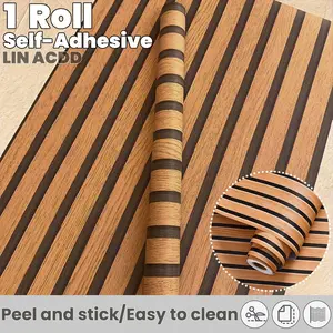 Wood Grain Pattern Wall Sticker, 1 Count Self Adhesive Wallpaper, Waterproof & Moisture-proof Wall Decal, Wall Decor for Home Living Room Bedroom Kitchen, Peel And Stick Wallpaper Designs,wallpaper for bedroom,wallpaper for living room,wallpaper decor