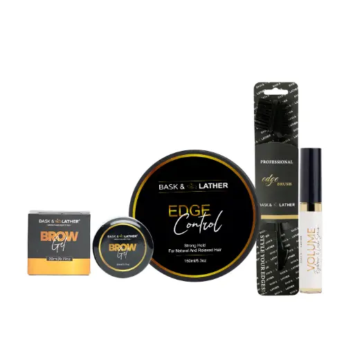 Brow Gel+Edge Control 5.3oz+Brush+Lash Serum