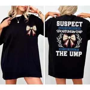 Women Baseball T-shirt,Coquette Baseball T-shirt,  Baseball Lover Tee, Baseball Season, Baseball Bow Tee