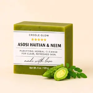 Creole Glow- Detox Asosi & Neem Herbal Soap – Gentle Cleansing Bar 1 Soap Bar