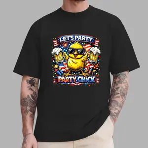 Party Chick T-Shirt Funny 4th of July Tee - USA Patriotic Party Shirt