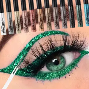 12pcs/set Explosive Liquid Eyeliner and Glitter Shimmer Eyeshadow, Pearlescent, Silky, Quick-drying, Highly Pigmented, Waterproof and Smudge-proof, The Perfect Christmas Gift Series