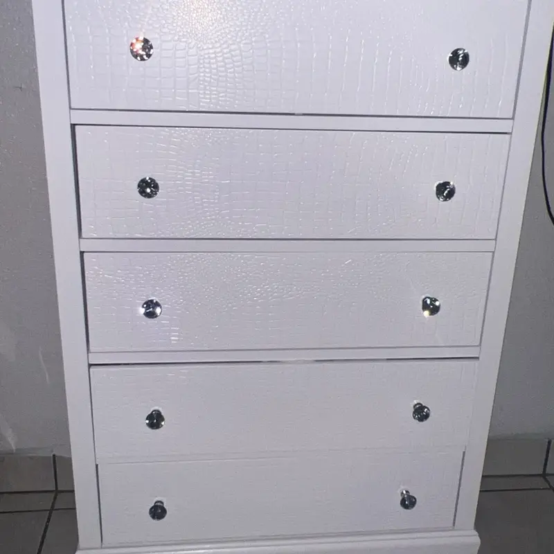 Dressing Table, Bedroom Indoor Furniture, Nightstand Cabinet with Wood Tabletop, Classic Design, Elegant Appearance Modern Furniture