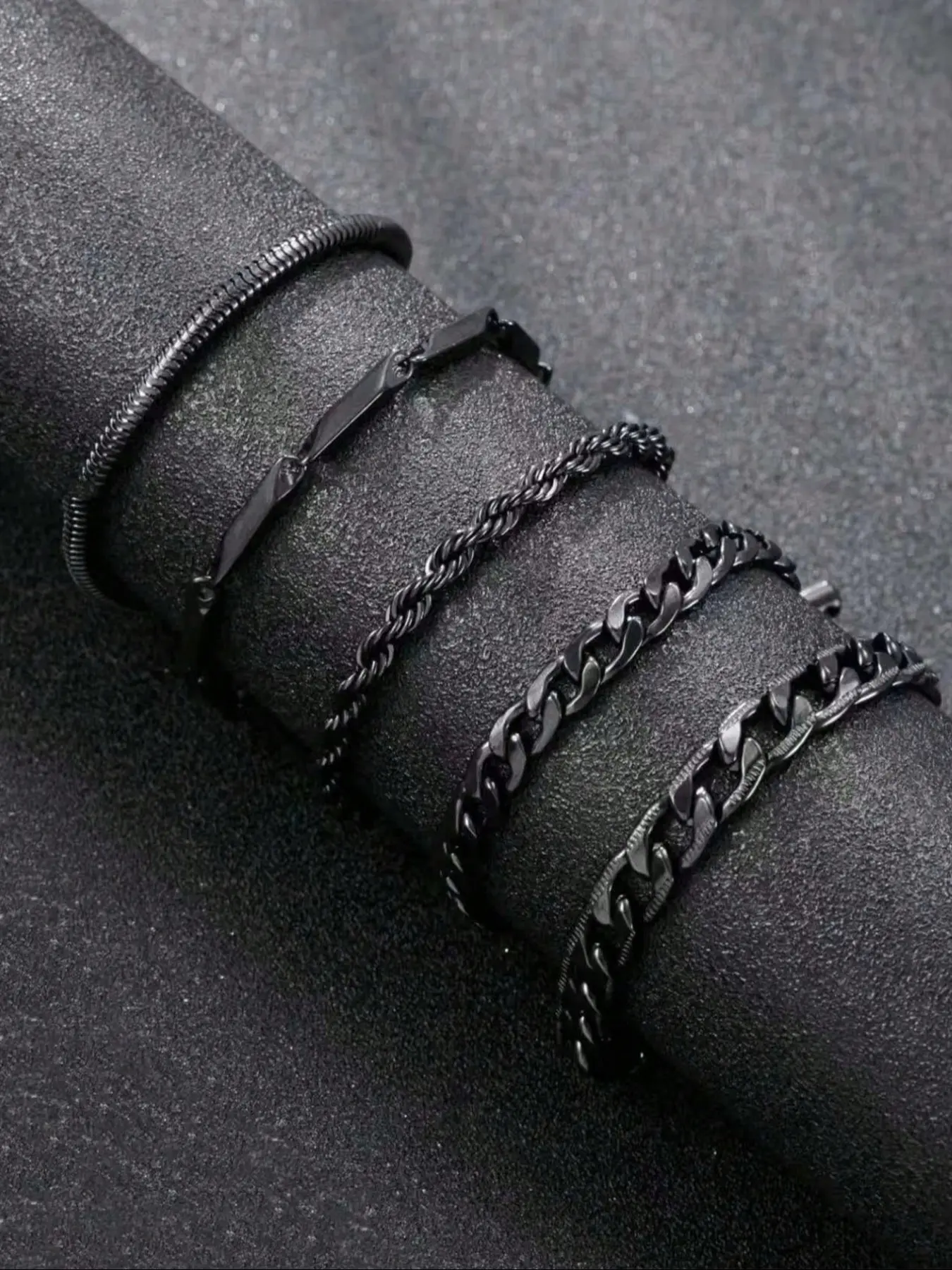 Men's Stainless Steel Wrist Bracelets Set, Stackable Bracelets, Punk Gothic Snake Chain Design, Punk Style Bracelet, Perfect Gift for Daily Wear & Special Occasions, Punk Style Jewelry