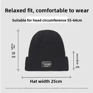 Men's autumn and winter trendy woolen hats are warm and versatile. Cold hats are loose and have a large head circumference to show off the face. Small knitted hats are for men
