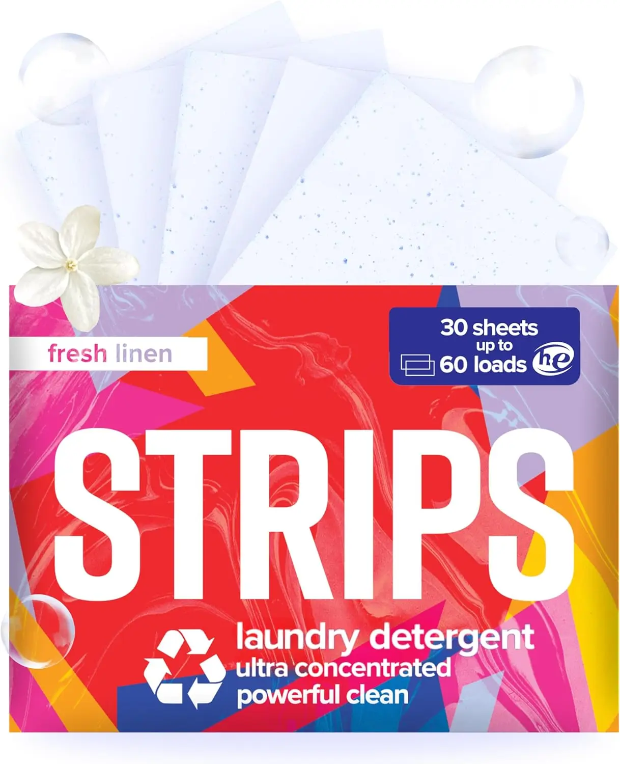 STRIPS Fresh Linen Laundry Detergent Sheets STRIPS Fresh Linen Laundry Detergent Sheets