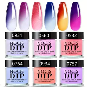 Colorful Dip Powder Nails Kit, 6 Boxes/set Long-lasting Nail Art Powder, Even & Smooth Finishing Nail Art Kit for Girls Nail Care
