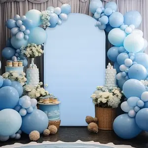 Wedding Arch Backdrop Cover,Portable Dual-Sided Spandex Fitted Wedding Arch Stand Covers with Bottom Zipper, Multipurpose Arched Background Set for Wedding Arch Birthday Party Banquet