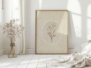 Vintage Floral Art Print Dried Flowers Printable Wall Art, Vintage Botanical Print, Antique Cottagecore Decor