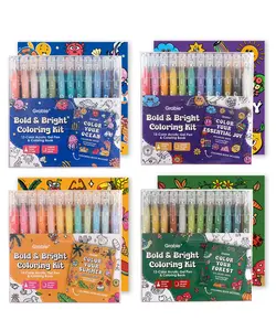 Grabie Bold & Bright Coloring Kit, 12-Color Acrylic Gel Pen & Coloring Book, Tiktokshopstockup, Tiktokshopmothersday