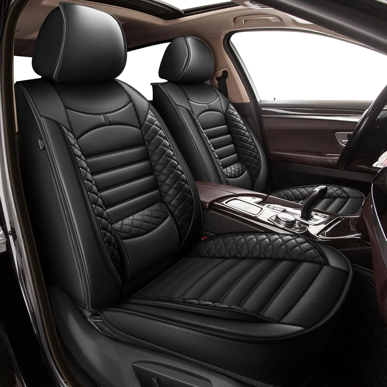 Car Seat Covers,Full Set 2/5 Seats Custom Fit for Mitsubishi Outlander Sport 2011-2025,Leather Car Seat Cover Seat Cushion Protector,Airbag Compatible Waterproof, Car Seat Cushions, Leather Finish, Waterproof Material