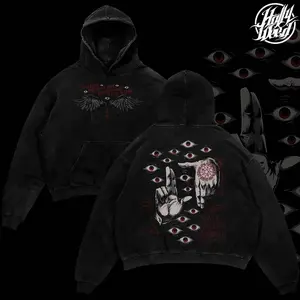 "Alucard The Wings" Hellsing Retro Vintage Unisex Oversize Anime Manga Acid Washed Heavyweight Cotton Hoodies, Anime Merch, Gift For Anime Fan, Weeaboo streetwear WMD G1E