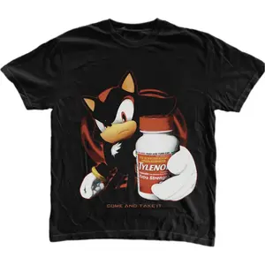 "Tylenol" Come And Take It T-Shirt, Shadow the Hedgehog Shirt, Unisex Graphic Tees Gothic Grunge Y2k Emo Scene Amity Affliction Style Clothes Menswear Womenswear Streetwear