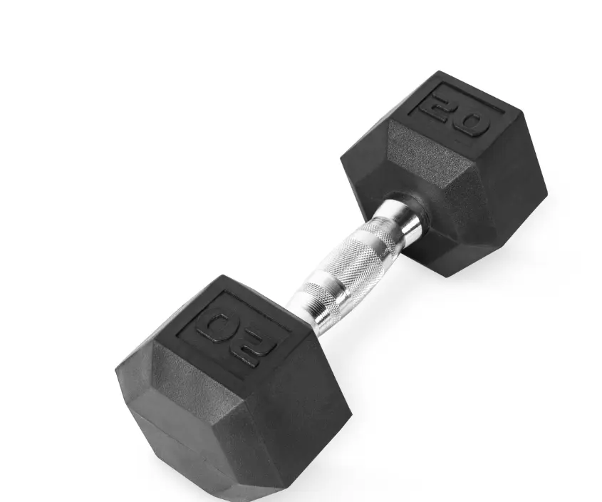 20lb Rubber Hex Dumbbell, Single 20lb Rubber Hex Dumbbell, Single