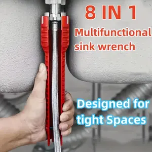 Sink wrench, Water Pipe Wrench, faucet and sink installation tool, multi-functional plumbing tool, pipe extractor, suitable for sink, bathroom, kitchen and toilet pipes, Christmas gift