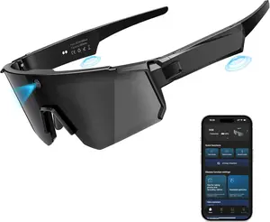 AI Smart Glasses with 4K Camera, Video Recording Sunglasses with EIS Stabilization, ChatGPT Enabled, IP66 Waterproof, Polarized Sports Camera Glasses with Dual Mic Noise Canceling