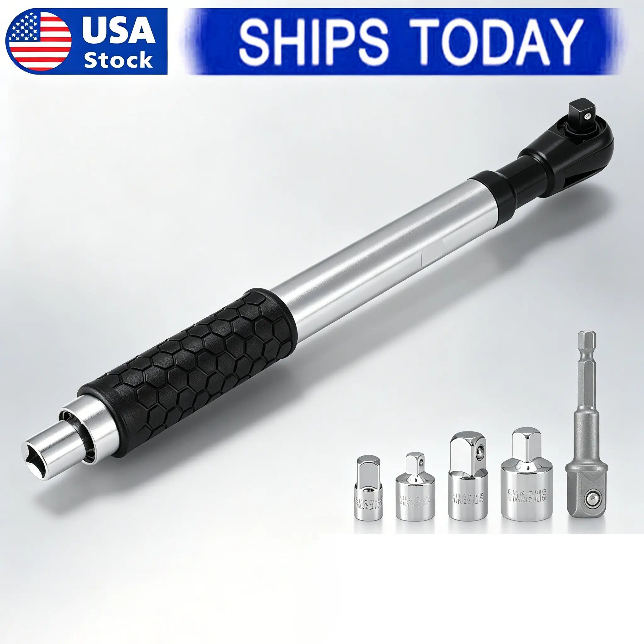 Multi-Purpose Ratchet Wrench Set Electric drill offset extension wrench, equipped with 4 socket adapters and a 1 1/2 inch drill adapter. Socket set impact wrench extender. Ultra-thin design, suitable for narrow spaces.