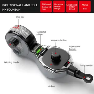 Woodworking Chalk Line Tool, Woodworker Building Floor Wall Marking Instrument, Level Measuring Tool, Suitable for Woodworkers and Builders, Hardware