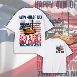 Shawshank Inspired Andy And Red’s Boat Servicing Shirt, Zihuatanejo Mexico 4th Of July Movie Fan Tee, Classic Film Freedom Graphic T-Shirt