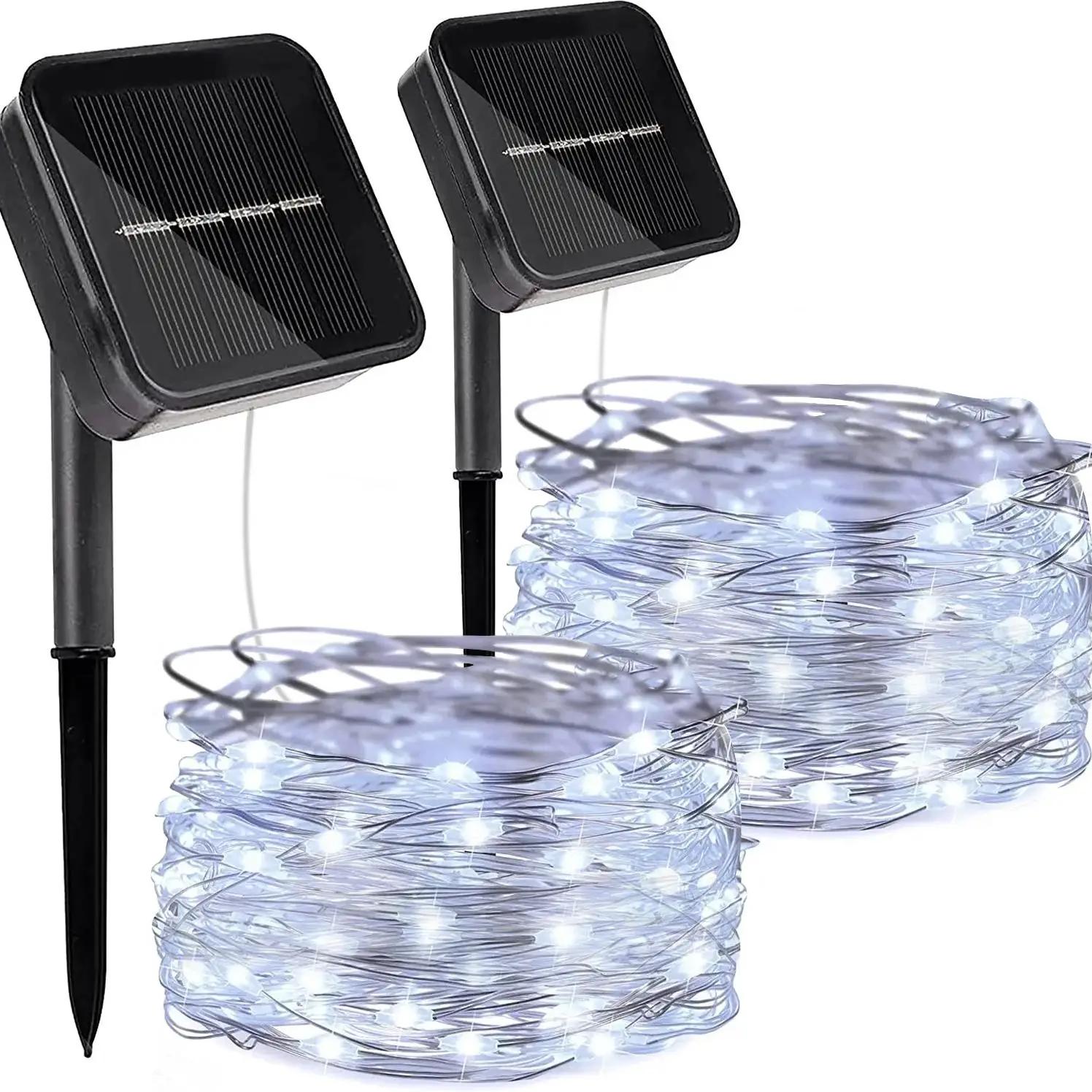 Solar Powered LED Light String, Waterproof Solar Decorative Lamp with 8 Lighting Modes, Dimmable Garden Light, Copper Wire Lighting For Patio Yard Dec
